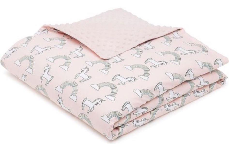Manta con funda de unicornios